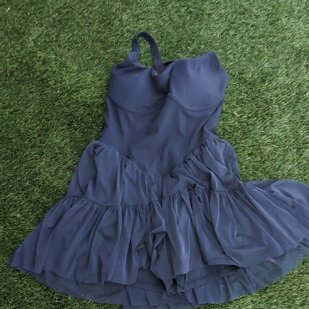 POPFLEX Corset Pirouette Dress - Smoky Navy